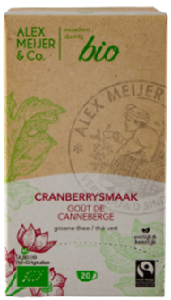 Alex Meijer BIO Tee, gr&uuml;n-Cranberry Fairtrade