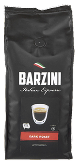 Barzini Italienische Kaffeebohnen Dunkle R&ouml;stung Arabica / Dark Roast